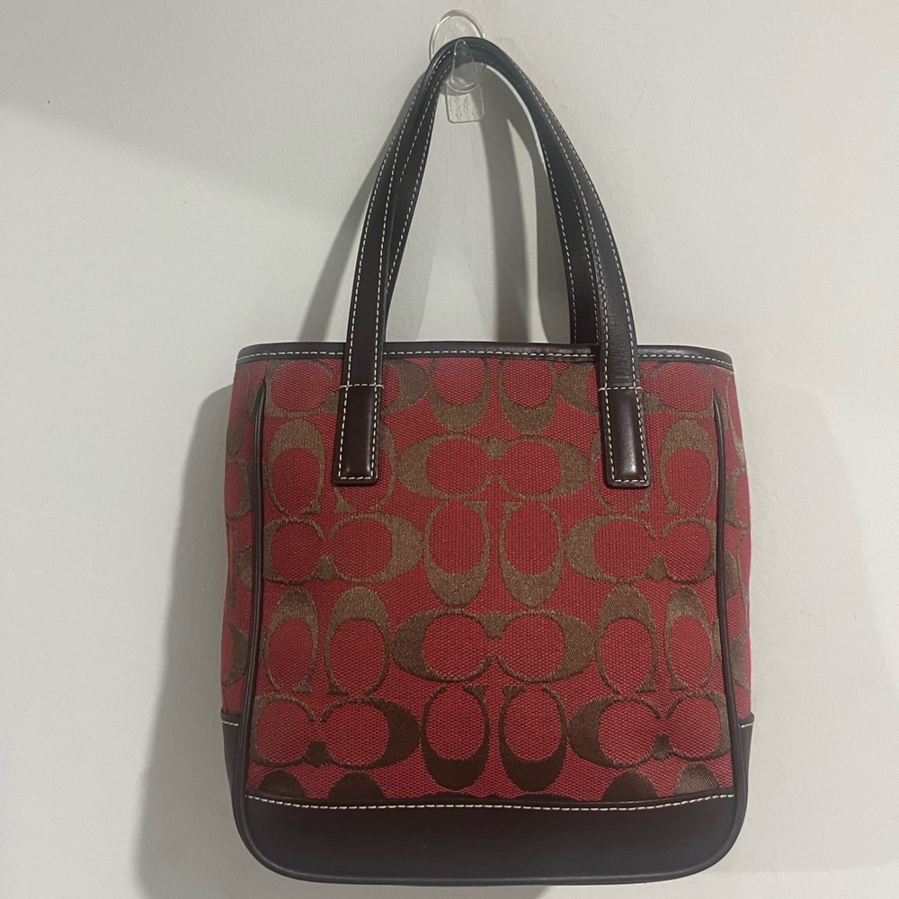 COACH VINTAGE RARE COLOR MINI LUNCH TOTE IN MONOGRAMMED SIGNATURE CANVAS 6087